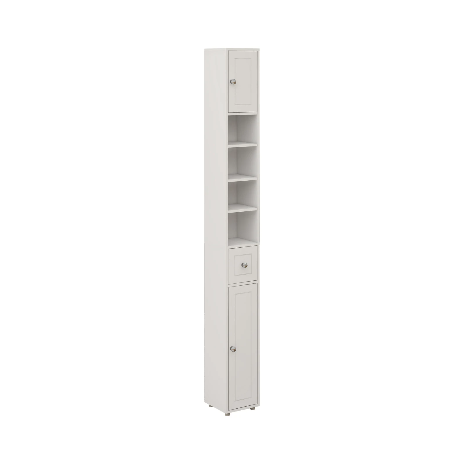 71 in White Slim Bathroom Storage Tower