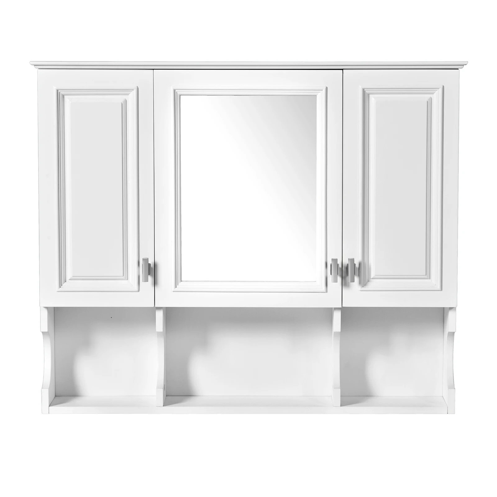 35 in White Wall-Mount Mirror Cabinet