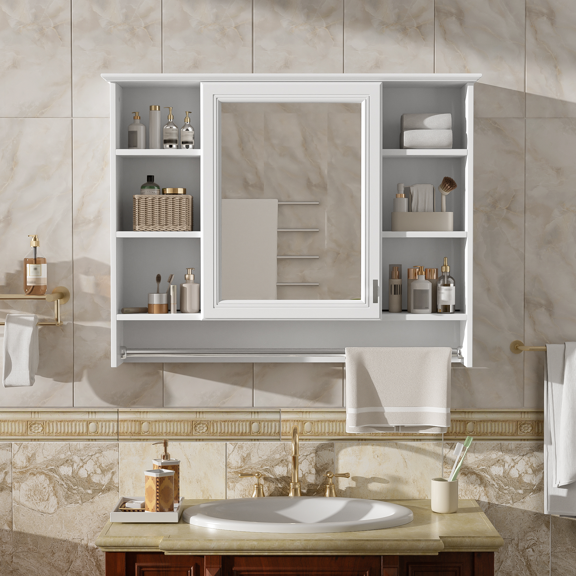 Small bathroom vanity cabinet with sink